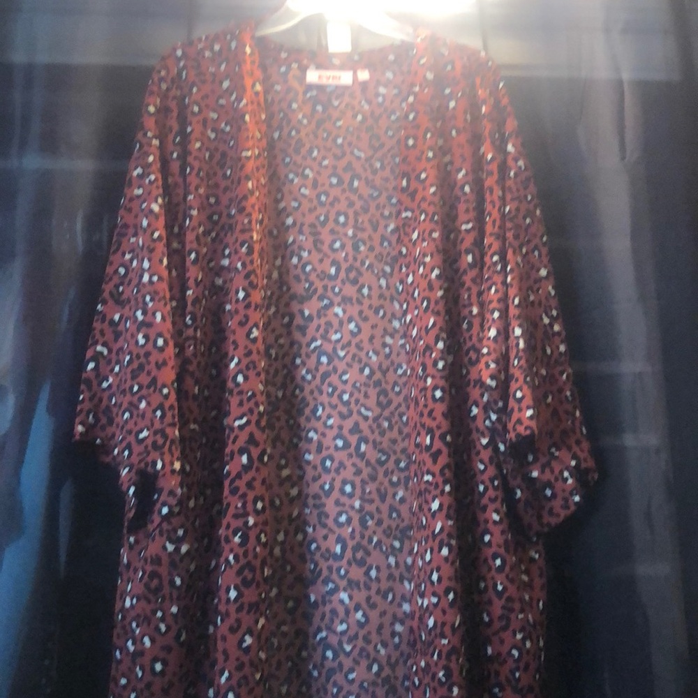 Plus size open kimono coat